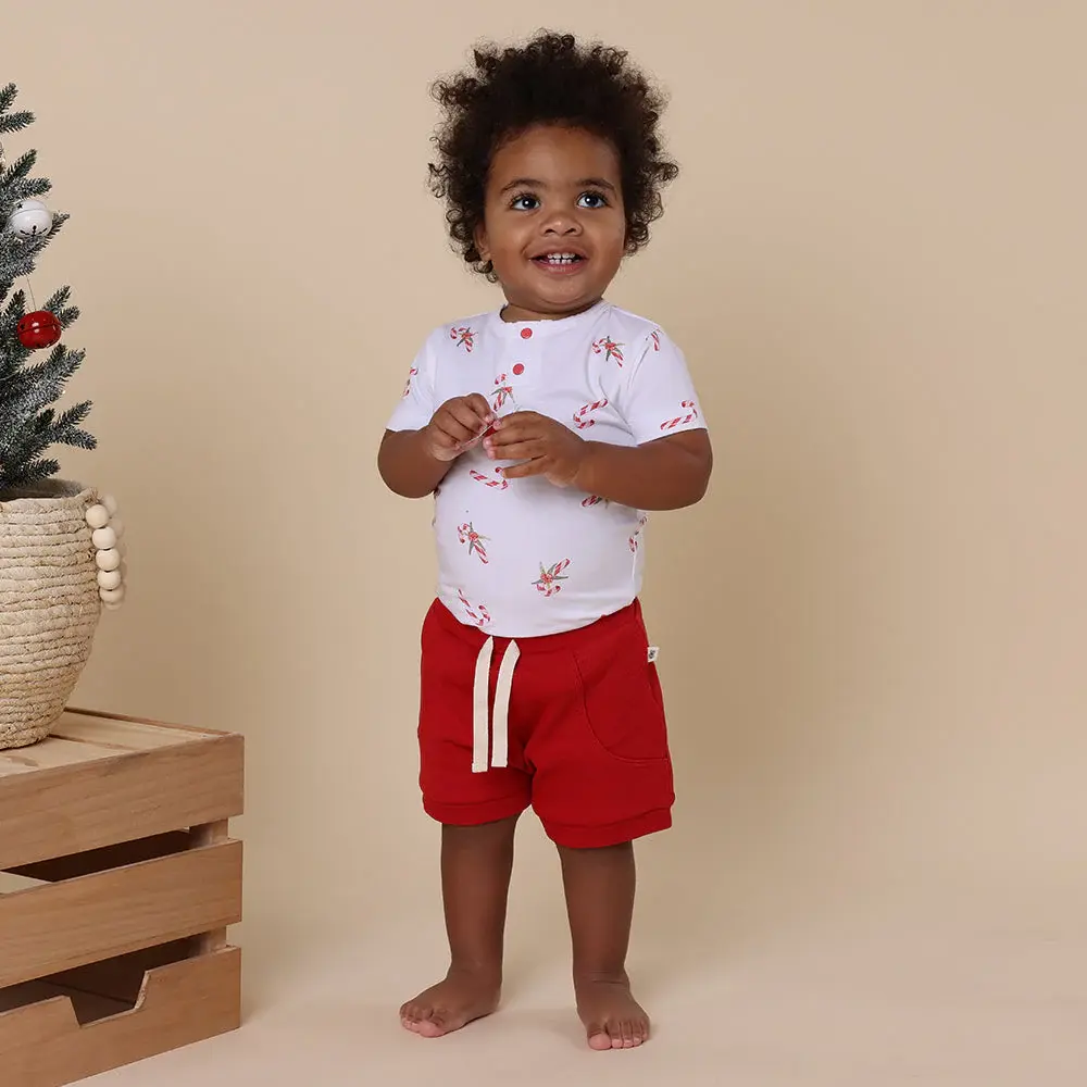 Snuggle Hunny Kids Snuggle Hunny Red Organic Shorts