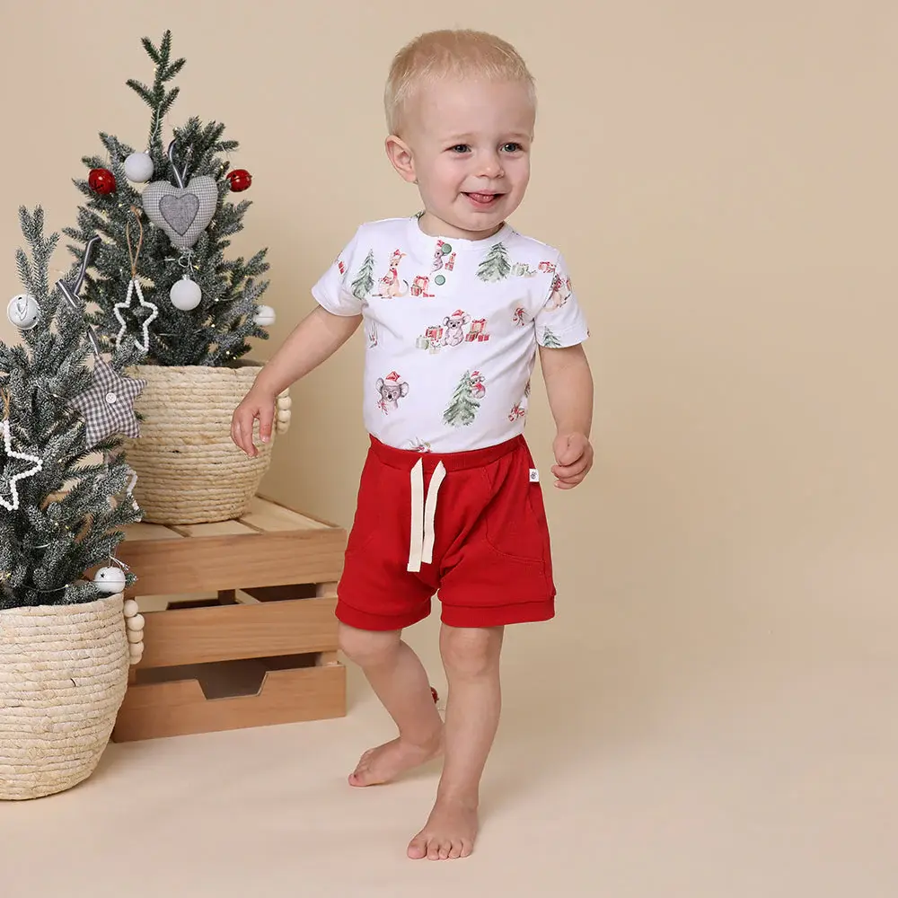 Snuggle Hunny Kids Snuggle Hunny Red Organic Shorts