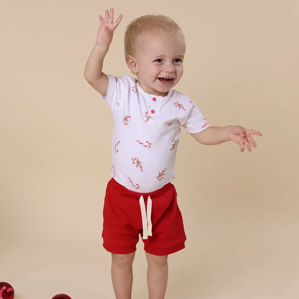 Snuggle Hunny Kids Snuggle Hunny Red Organic Shorts