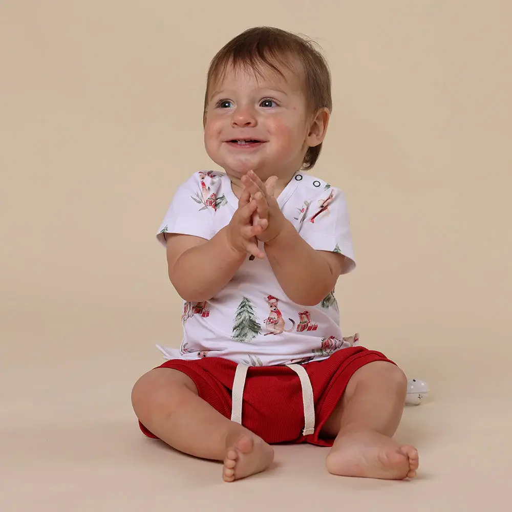 Snuggle Hunny Kids Snuggle Hunny Red Organic Shorts