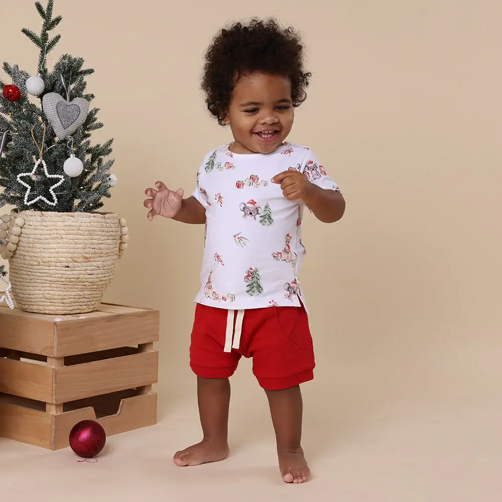 Snuggle Hunny Kids Snuggle Hunny Red Organic Shorts