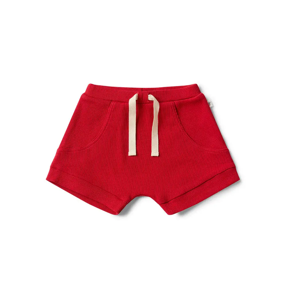 Snuggle Hunny Kids Snuggle Hunny Red Organic Shorts