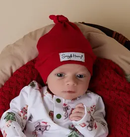 Snuggle Hunny Kids Snuggle Hunny Red Ribbed Organic Knotted Beanie