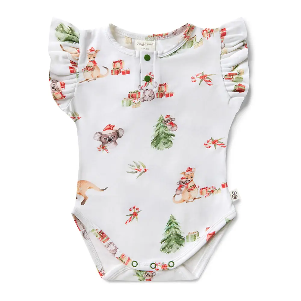 Snuggle Hunny Kids Snuggle Hunny Kangas & Koalas Short Sleeve Organic Bodysuit with Frill