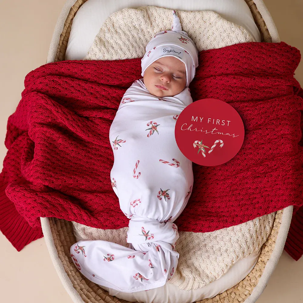 Snuggle Hunny Kids Snuggle Hunny Red Diamond Knit Organic Baby Blanket