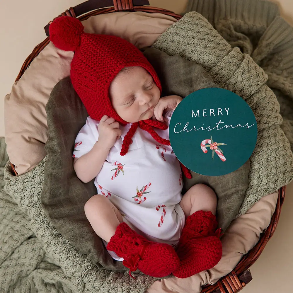 Snuggle Hunny Kids Snuggle Hunny Red Merino Wool Bonnet & Booties