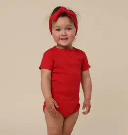 Snuggle Hunny Kids Snuggle Hunny Red Short Sleeve Organic Bodysuit