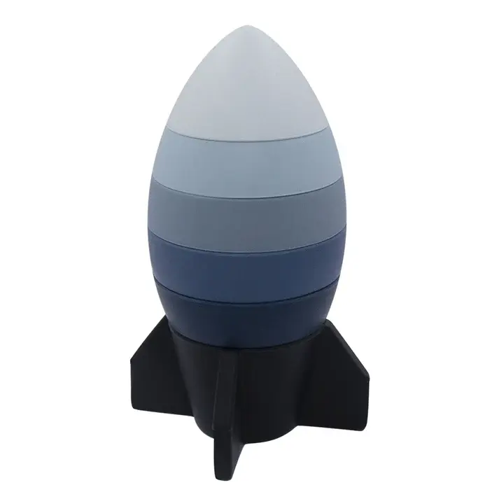 Playground Playground Silicone Rocket Stacking Puzzle Multi