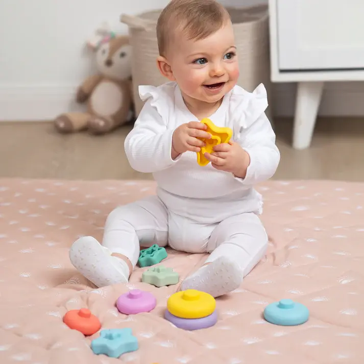 Playground Playground Silicone Star Stacking Tower - Sorbet