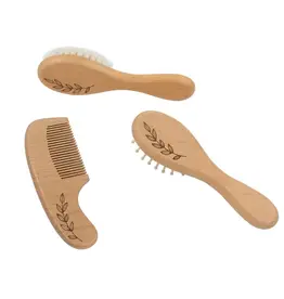 Living Textiles Living Textiles 3pc Baby Brush Set - Beech Wood