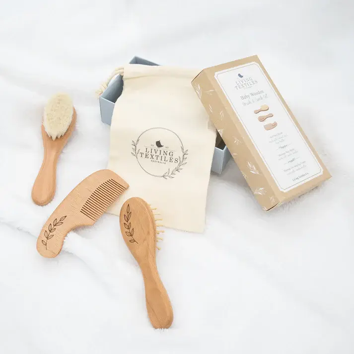 Living Textiles Living Textiles 3pc Baby Brush Set - Beech Wood
