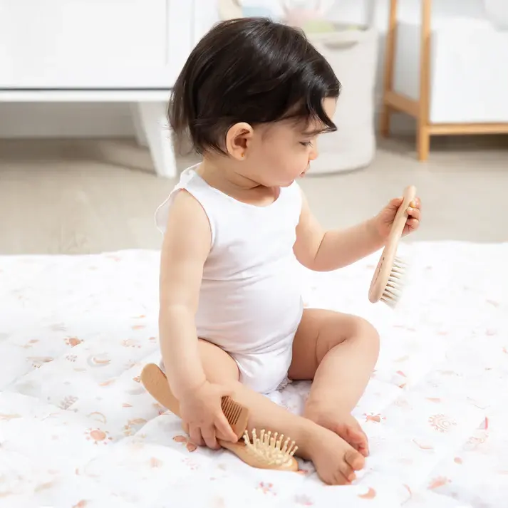 Living Textiles Living Textiles 3pc Baby Brush Set - Beech Wood