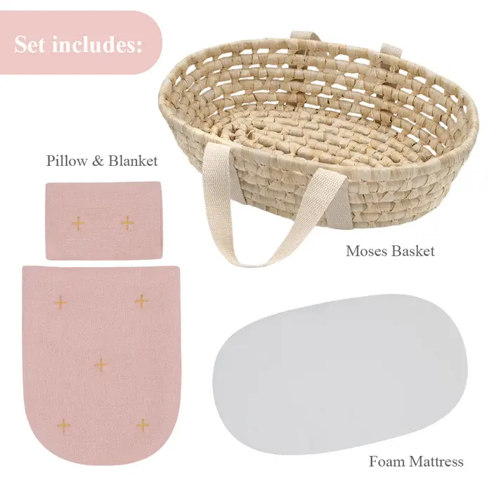 Living Textiles Living Textiles Doll Moses Basket Set