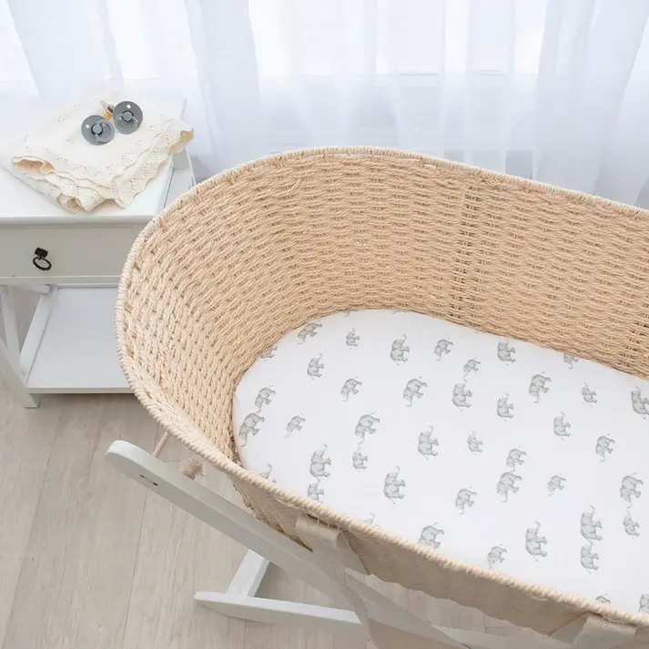 Living Textiles Living Textiles 2-pack Moses/Pram Fitted Sheet