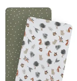 Living Textiles Living Textiles 2-pack Jersey Bassinet Fitted Sheet - Forest Retreat
