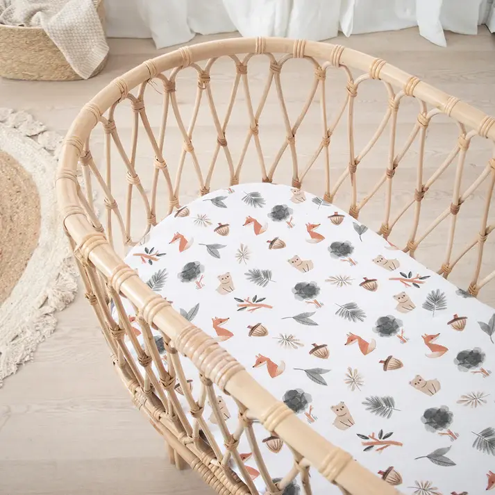 Living Textiles Living Textiles 2-pack Jersey Bassinet Fitted Sheet - Forest Retreat