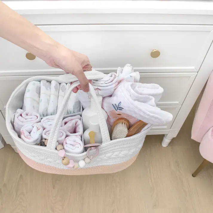Living Textiles Living Textiles Cotton Rope Nappy Caddy with divider