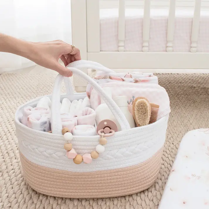 Living Textiles Living Textiles Cotton Rope Nappy Caddy with divider