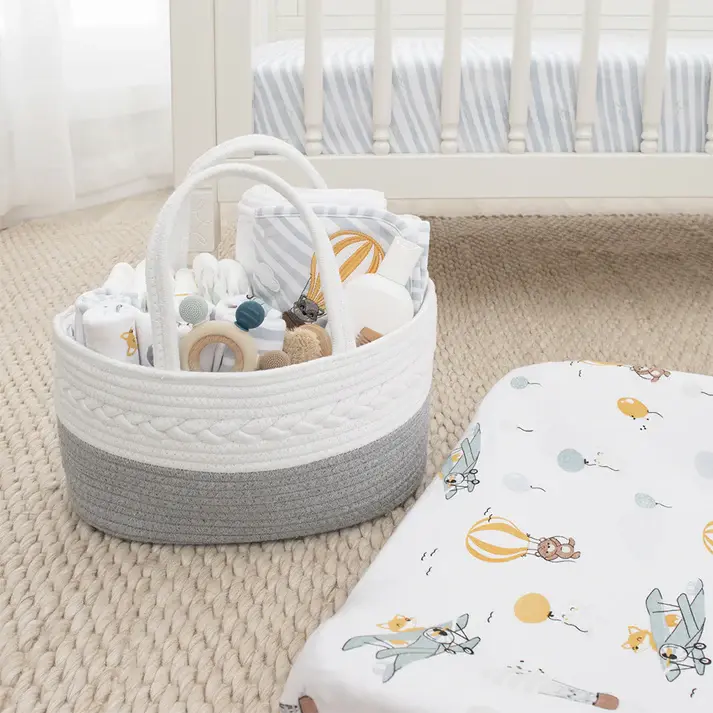 Living Textiles Living Textiles Cotton Rope Nappy Caddy with divider