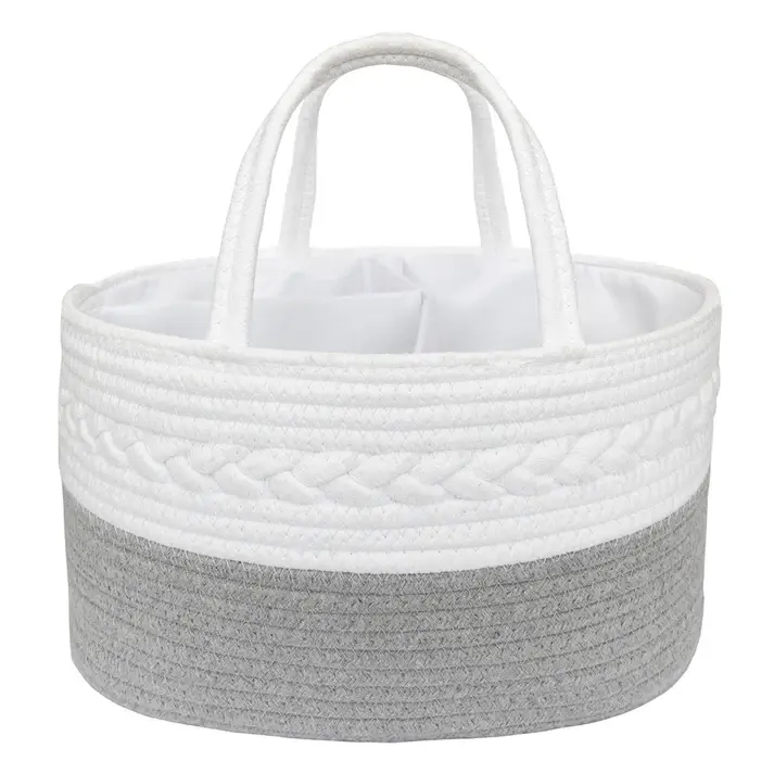Living Textiles Living Textiles Cotton Rope Nappy Caddy with divider
