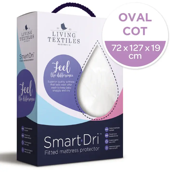 Living Textiles Living Textile Smart-Dri™  Waterproof mattress protector Cot - Round/Oval