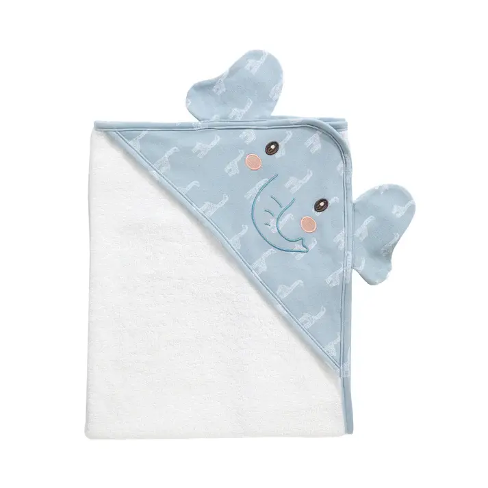 Living Textiles Living Textiles Hooded Towel (75 x 75cm) - Wild Safari/Elephant