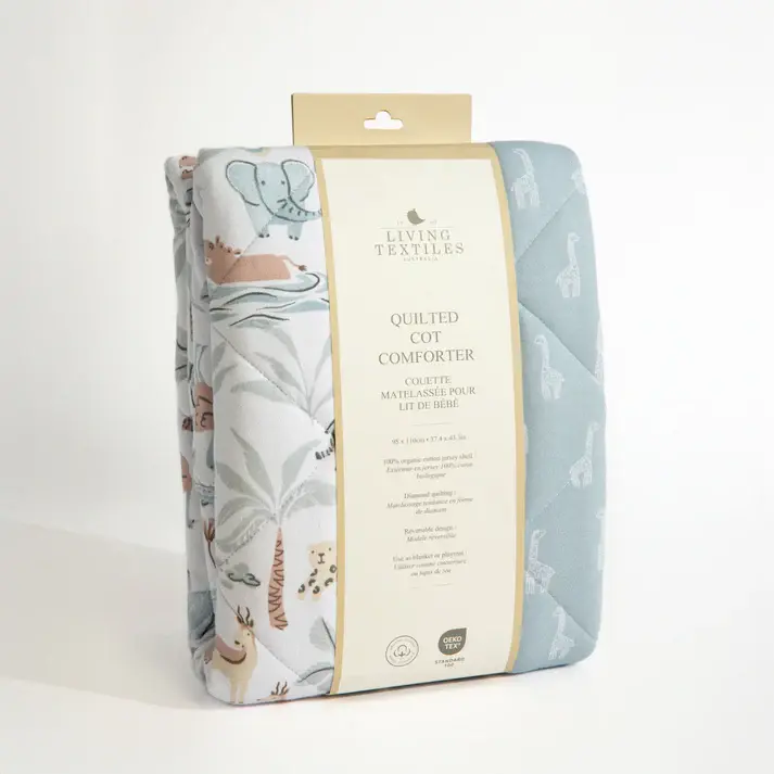 Living Textiles Living Textiles Reversible Quilted Cot Comforter - Wild Safari