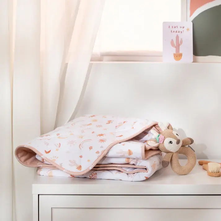 Living Textiles Living Textiles Reversible Quilted Cot Comforter - Bohemian Bliss