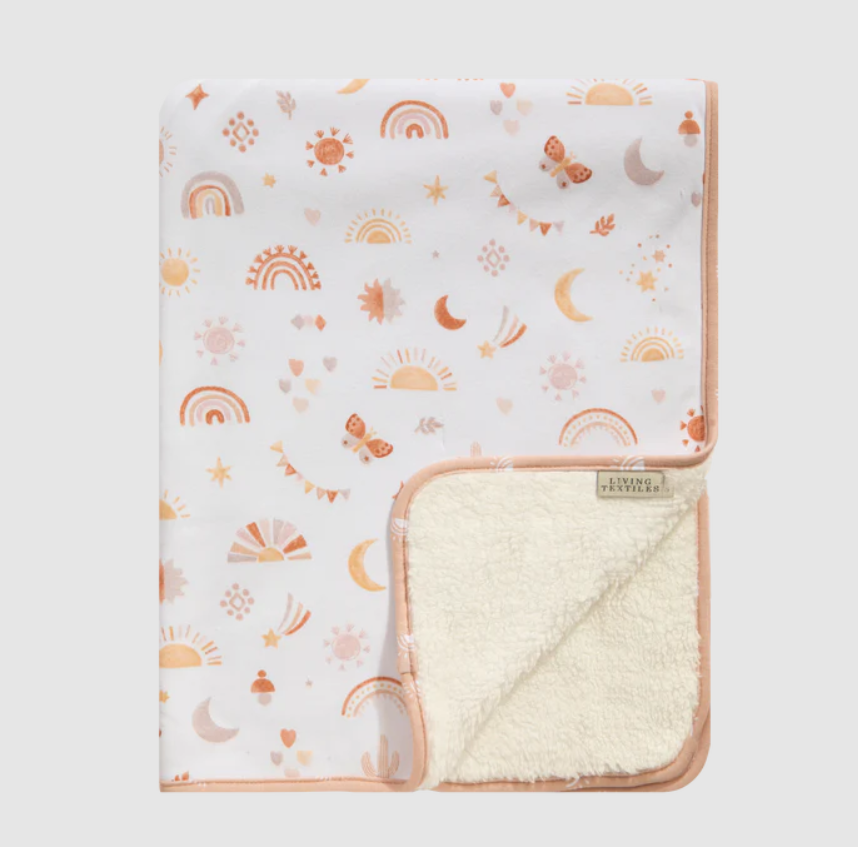 Living Textiles Living Textiles Jersey/Sherpa Pram Blanket