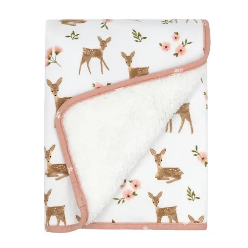 Living Textiles Living Textiles Jersey/Sherpa Pram Blanket
