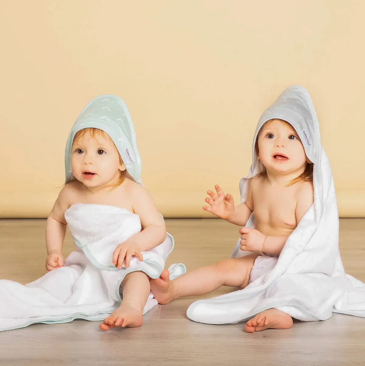 Bubba Blue Bubba Blue Nordic 2 PK Hooded Towel Dusty Sky/ Mint