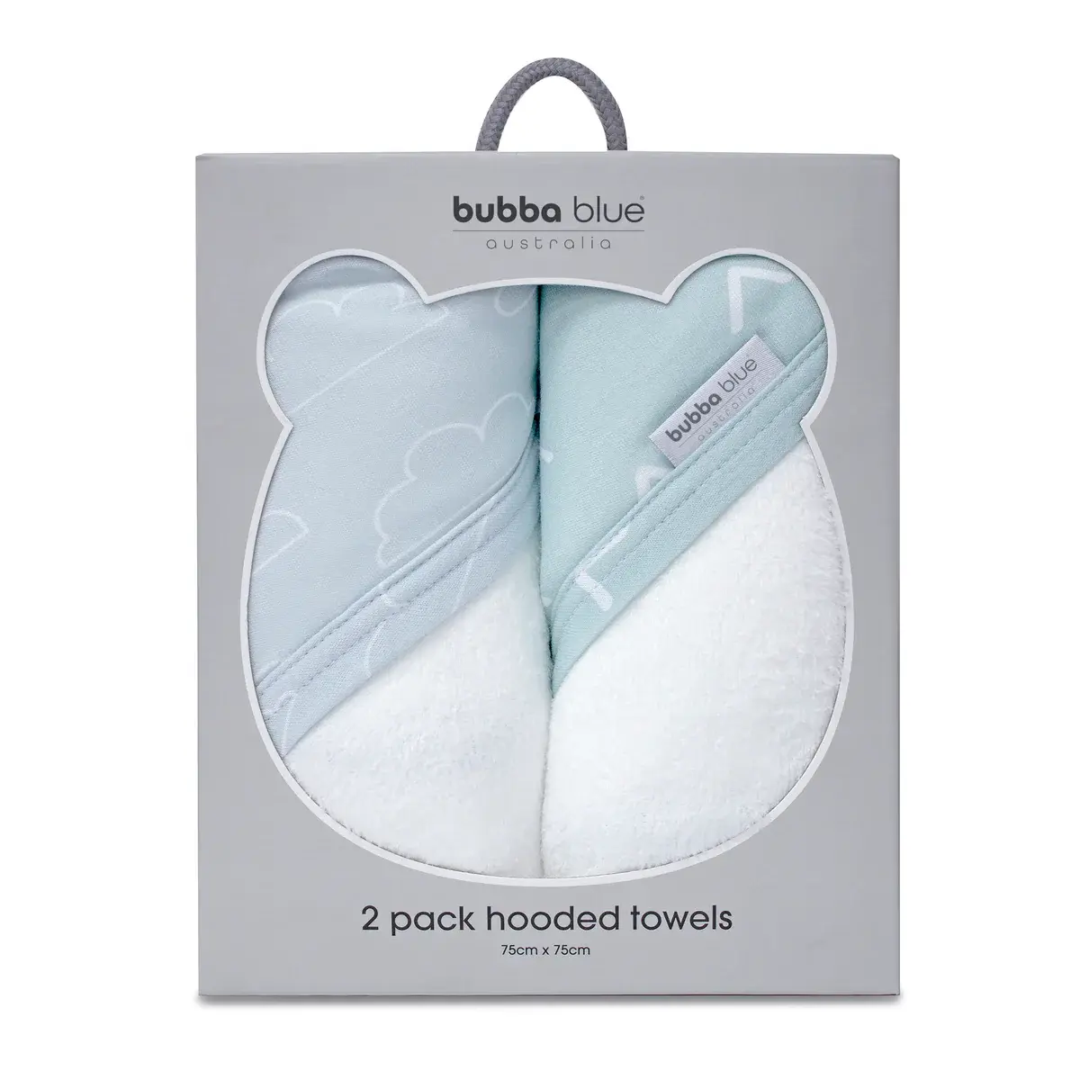 Bubba Blue Bubba Blue Nordic 2 PK Hooded Towel Dusty Sky/ Mint