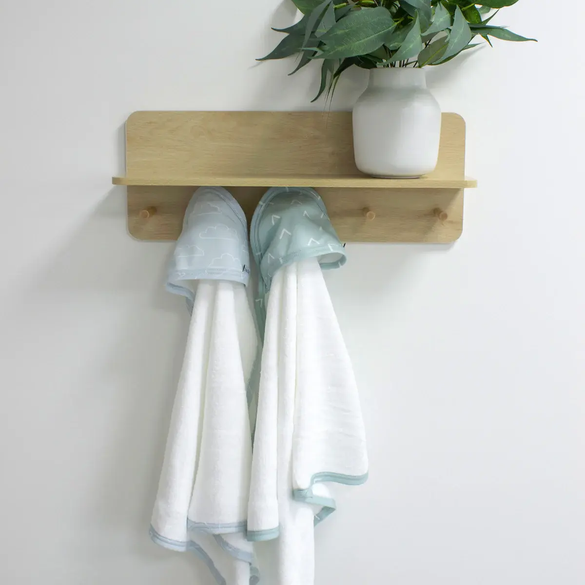Bubba Blue Bubba Blue Nordic 2 PK Hooded Towel Dusty Sky/ Mint