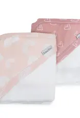 Bubba Blue Bubba Blue 2 PK Hooded Towel Dusty Berry/ Rose