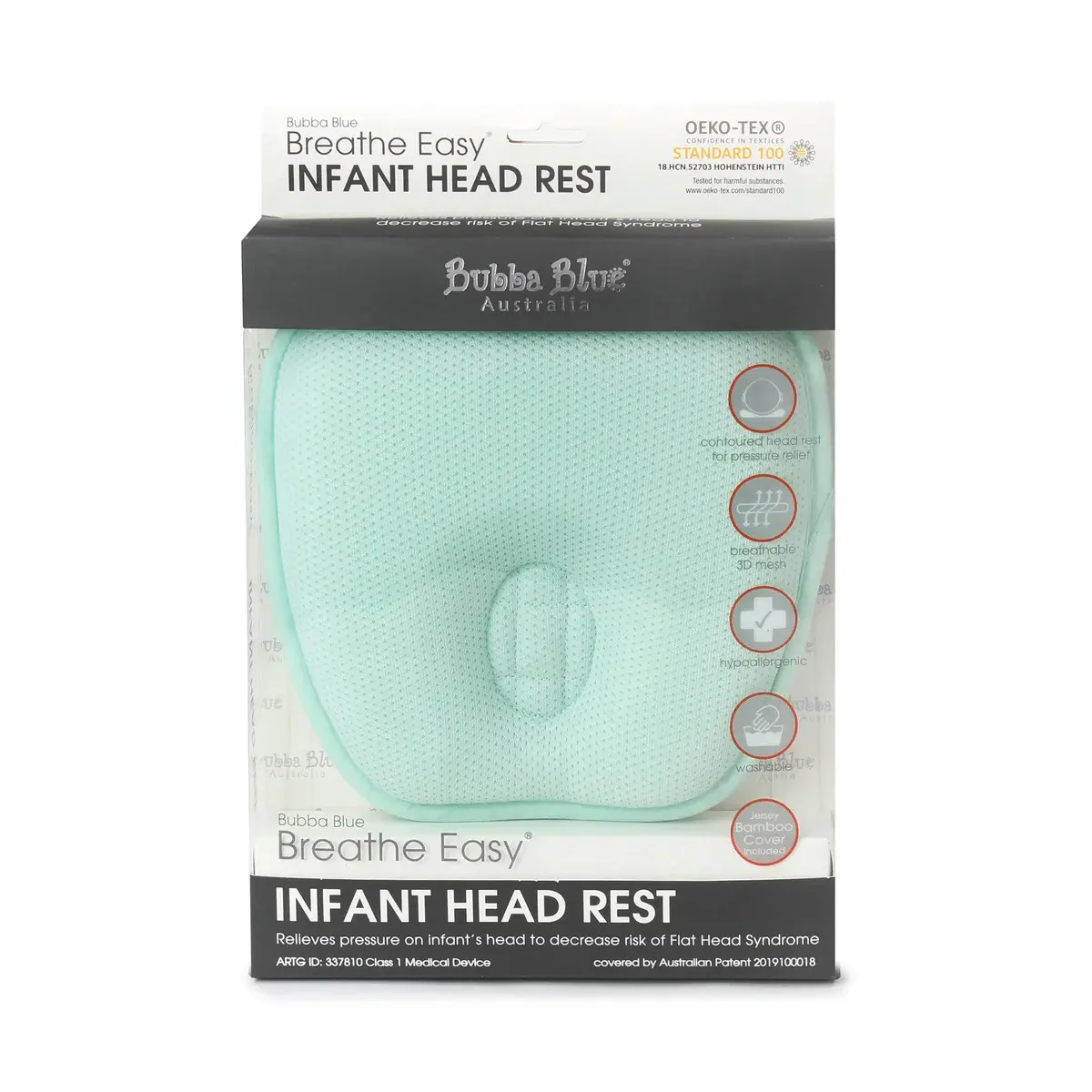 Bubba Blue Bubba Blue Breathe Easy Infant Head Rest Sage