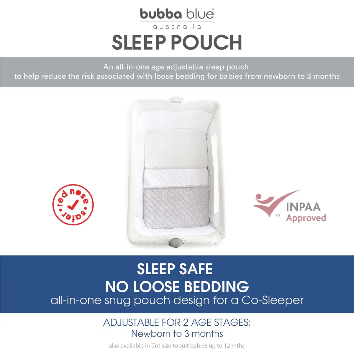Bubba Blue Bubba Blue 1.0 TOG Sleep Pouch - Co- Sleeper
