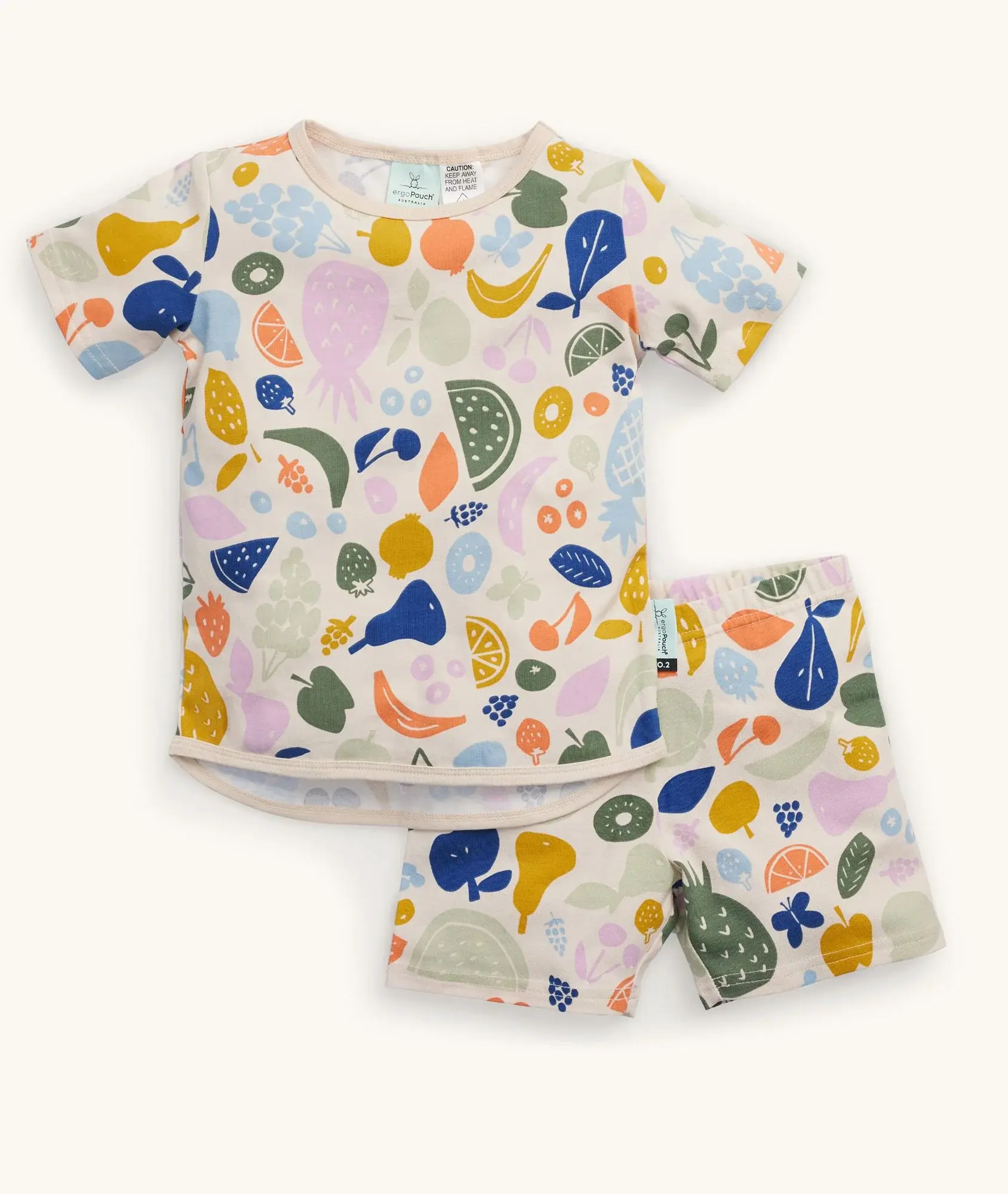 ErgoPouch ErgoPouch 0.2 Tog 2 piece Pyjama Short Sleeve Fruit Salad