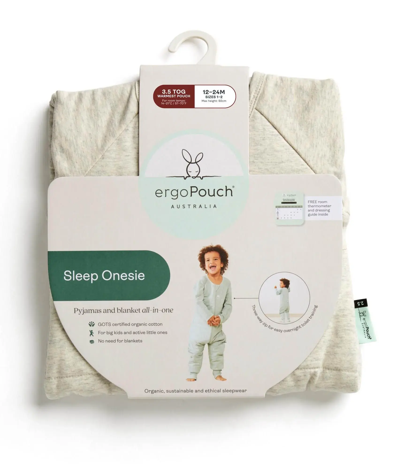 ErgoPouch ErgoPouch 3.5 Tog Sleep Onesie Oatmeal Marle