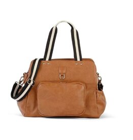 OiOi OiOi Faux Leather Tote Triple Compartment Nappy Bag - Tan