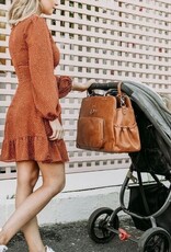 OiOi OiOi Faux Leather Tote Triple Compartment Nappy Bag - Tan