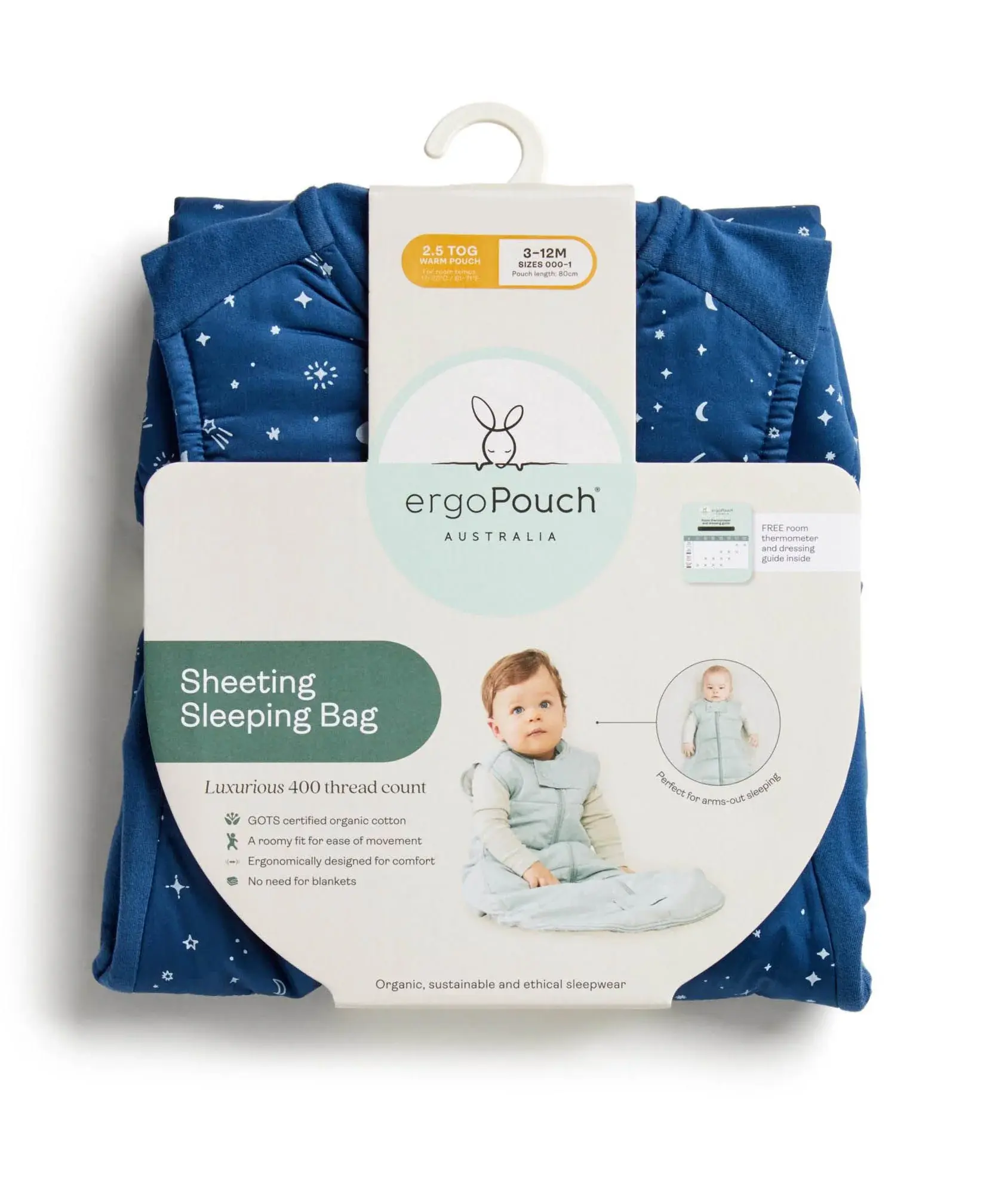 ErgoPouch ErgoPouch 2.5 Tog Sheeting Sleeping Bag Daisies