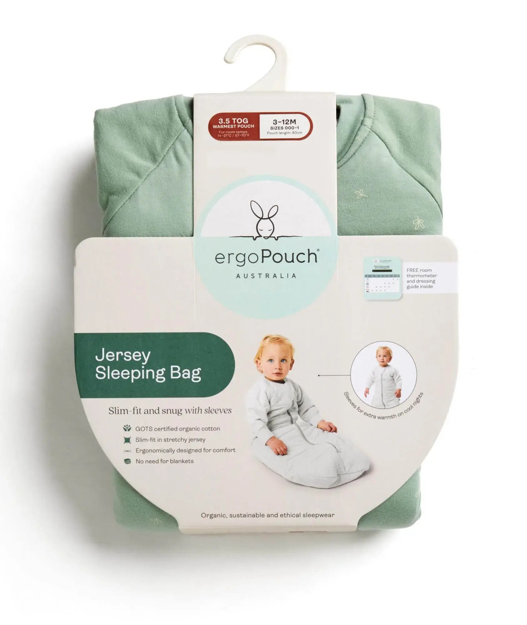 ErgoPouch ErgoPouch 3.5 Tog with sleeves Jersey Sleeping Bag Picnic