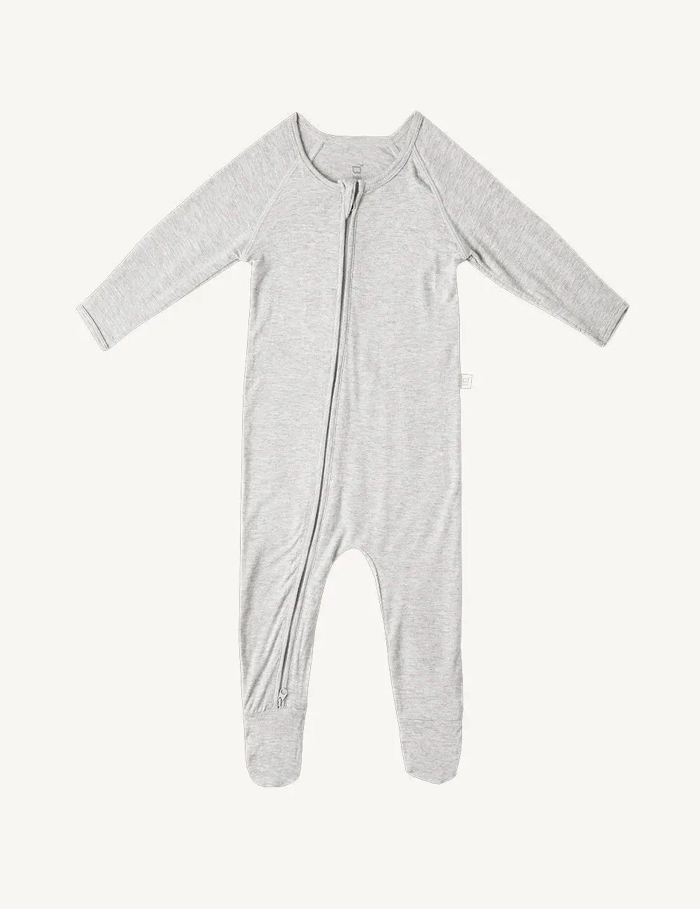 Boody Baby Boody Baby Long Sleeve Onesie Light Grey Marl
