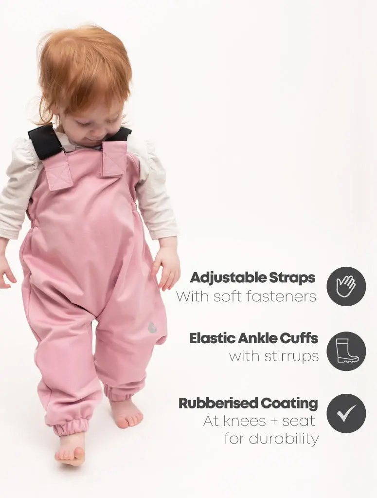 Therm Therm All-Weather Fleece Overalls Ballet Pink - 4Y