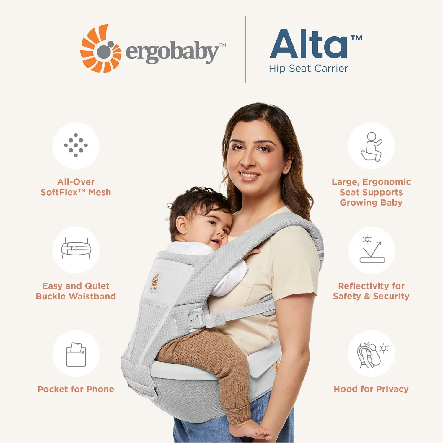 ErgoBaby Ergobaby Alta Hip Seat Baby Carrier