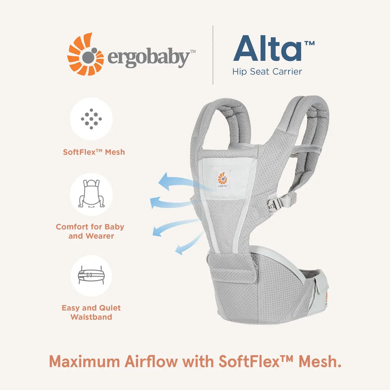 ErgoBaby Ergobaby Alta Hip Seat Baby Carrier