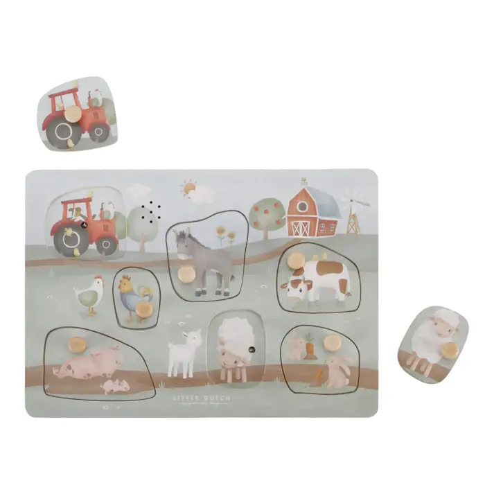 Little Dutch Little Dutch Little Farm Wooden Sound Puzzle