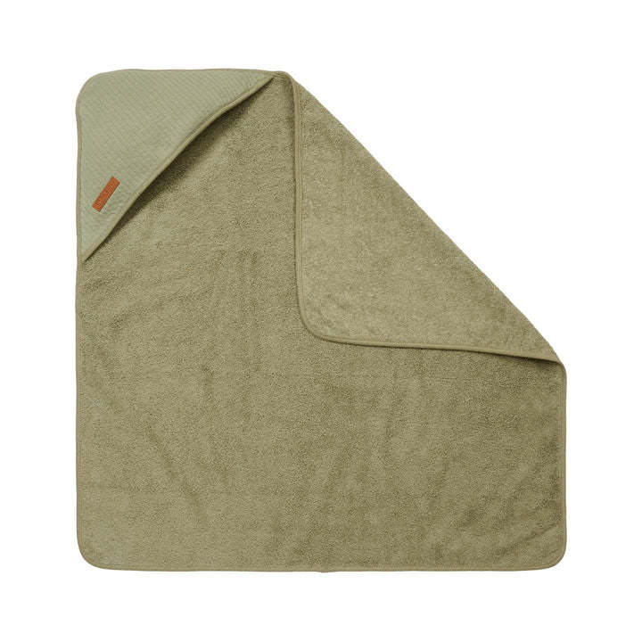 Little Dutch Little Dutch Little Farm Hooded Towel - Pure Olive