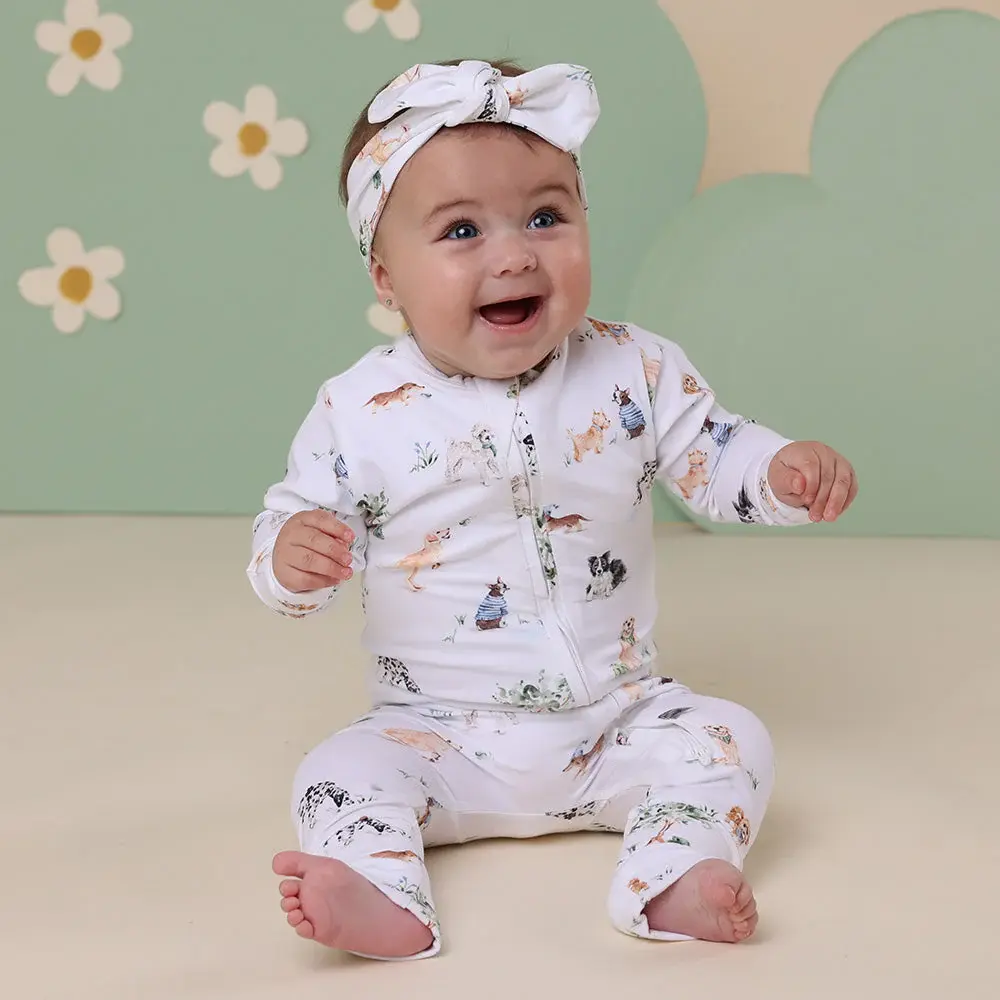 Snuggle Hunny Kids Snuggle Hunny Dog Park Organic Snugglesuit Convertible Romper