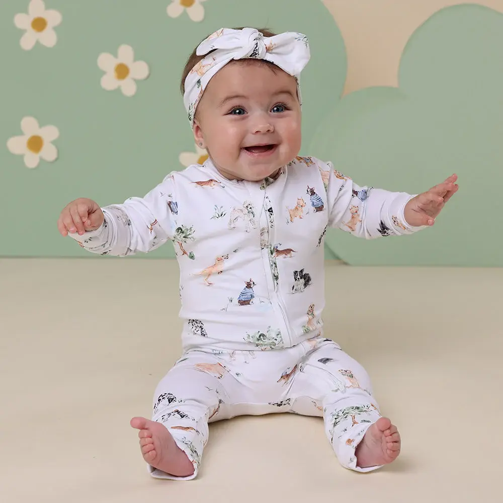 Snuggle Hunny Kids Snuggle Hunny Dog Park Organic Snugglesuit Convertible Romper